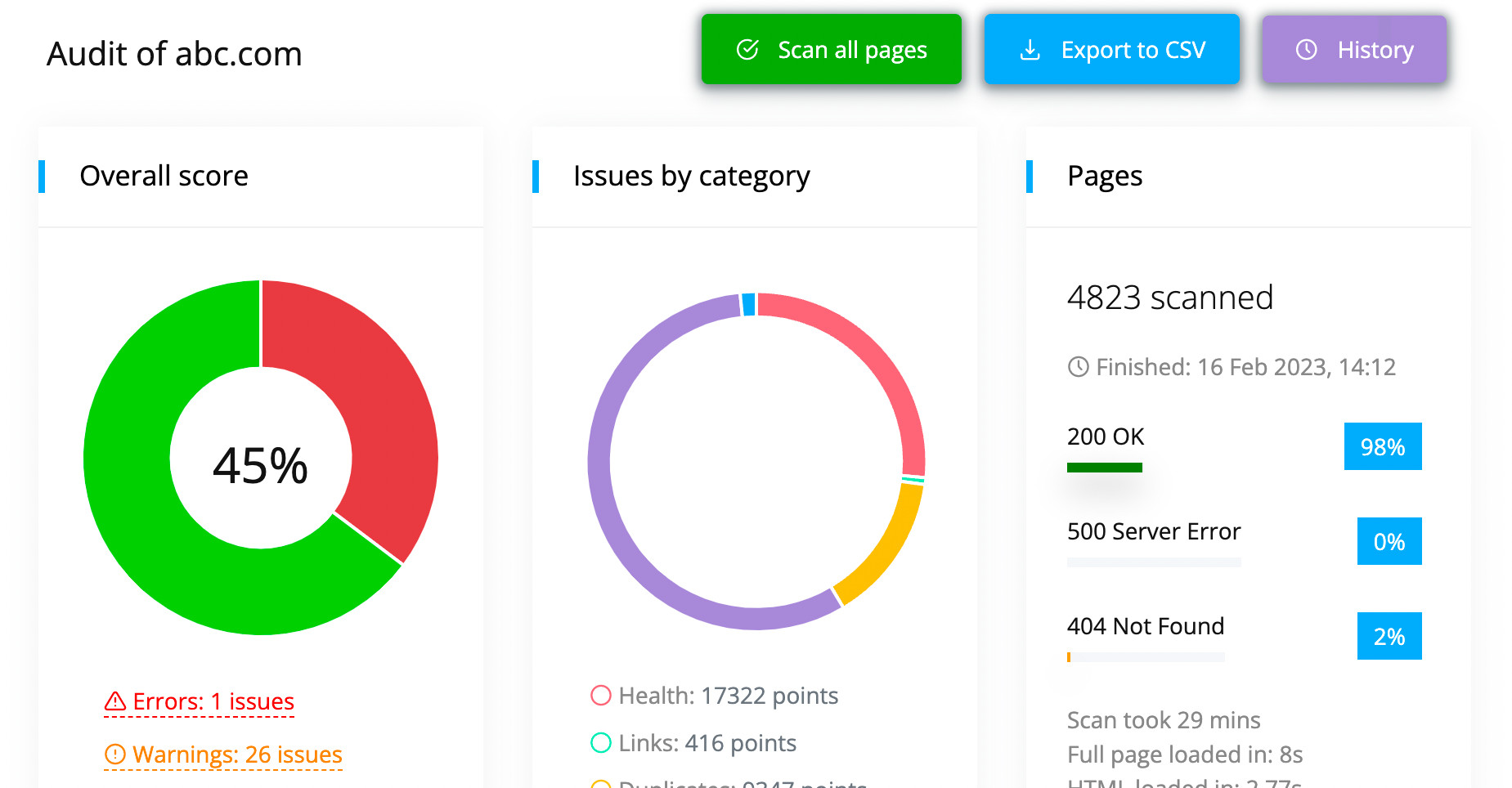 Website Checker Screenshot